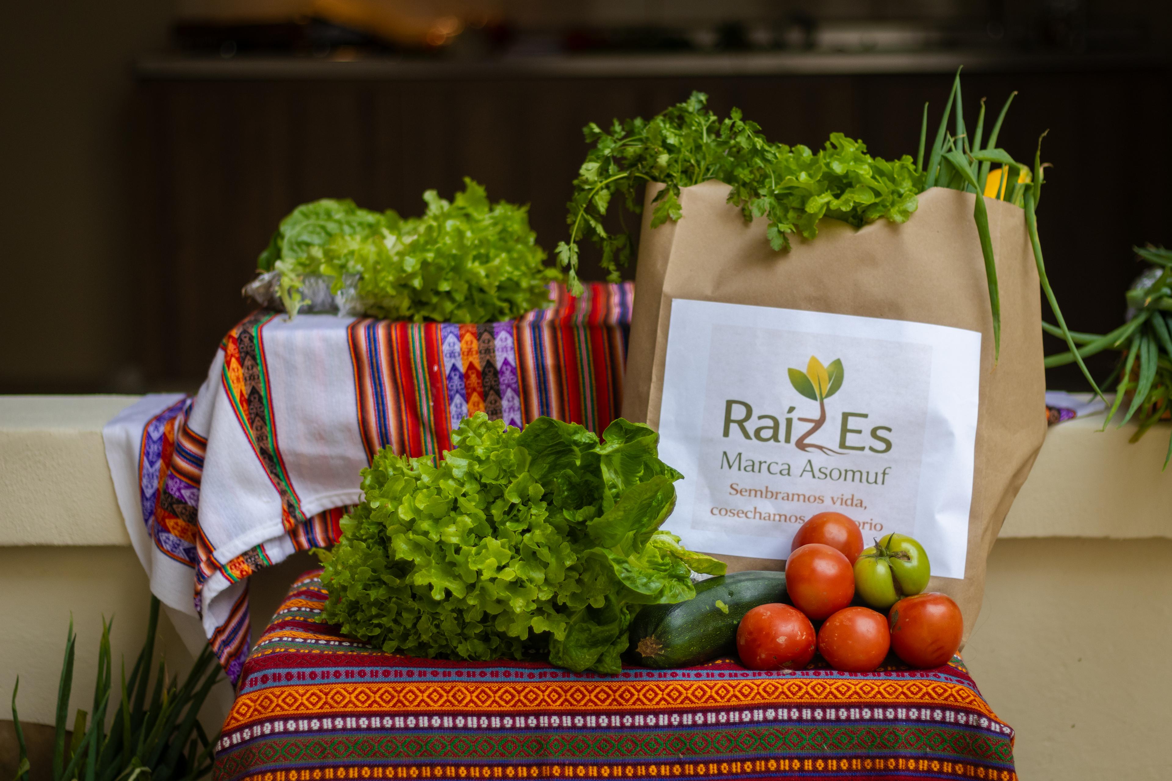 Canasta de productos orgánicos de temporada